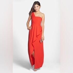 BCBGMaxAzria One-Shoulder Red Dress